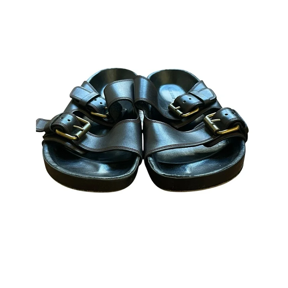 Isabel Marant Lennyo Sandals Black Leather Flat £465, Size 38 US 8